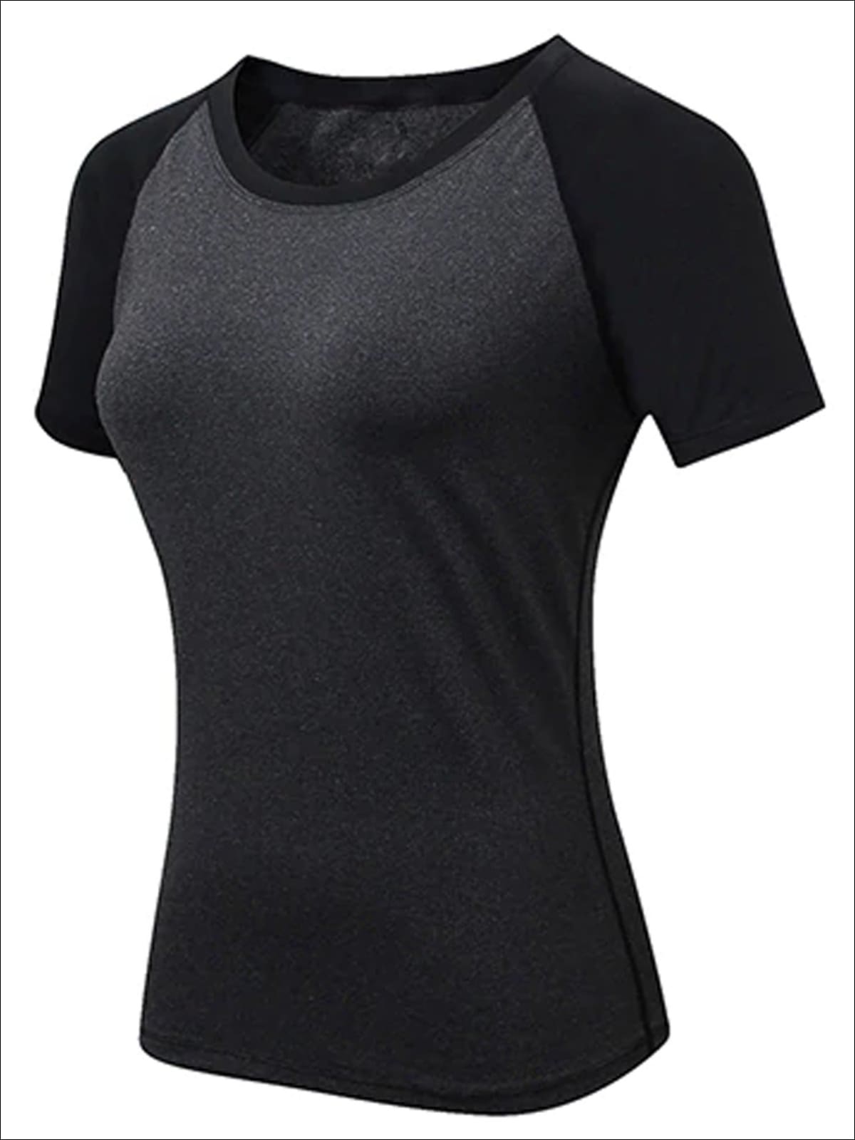 Womens Quick Dry Short Sleeve Workout Top - Dark Grey / S - Womens Activewear
