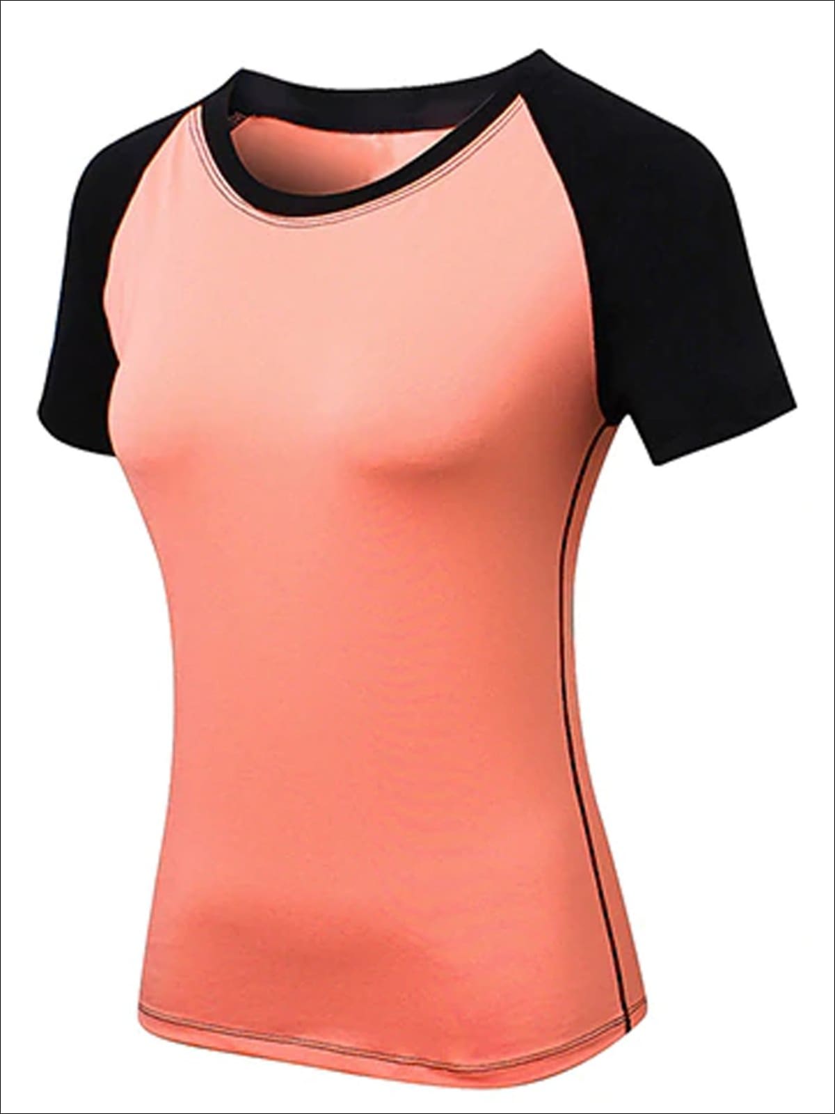 Womens Quick Dry Short Sleeve Workout Top - Orange / S - Womens Activewear