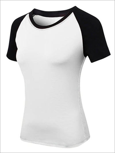 Womens Quick Dry Short Sleeve Workout Top - White / S - Womens Activewear