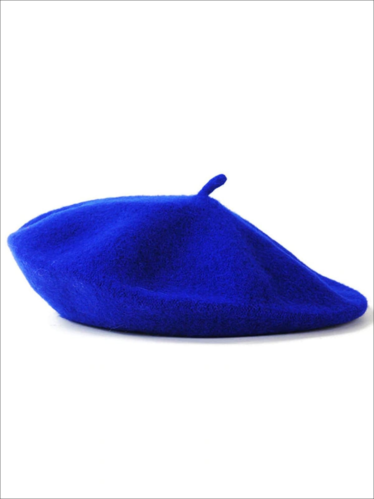 Womens Solid Color Wool Beret (Multiple Color Options) - Blue - Womens Hats