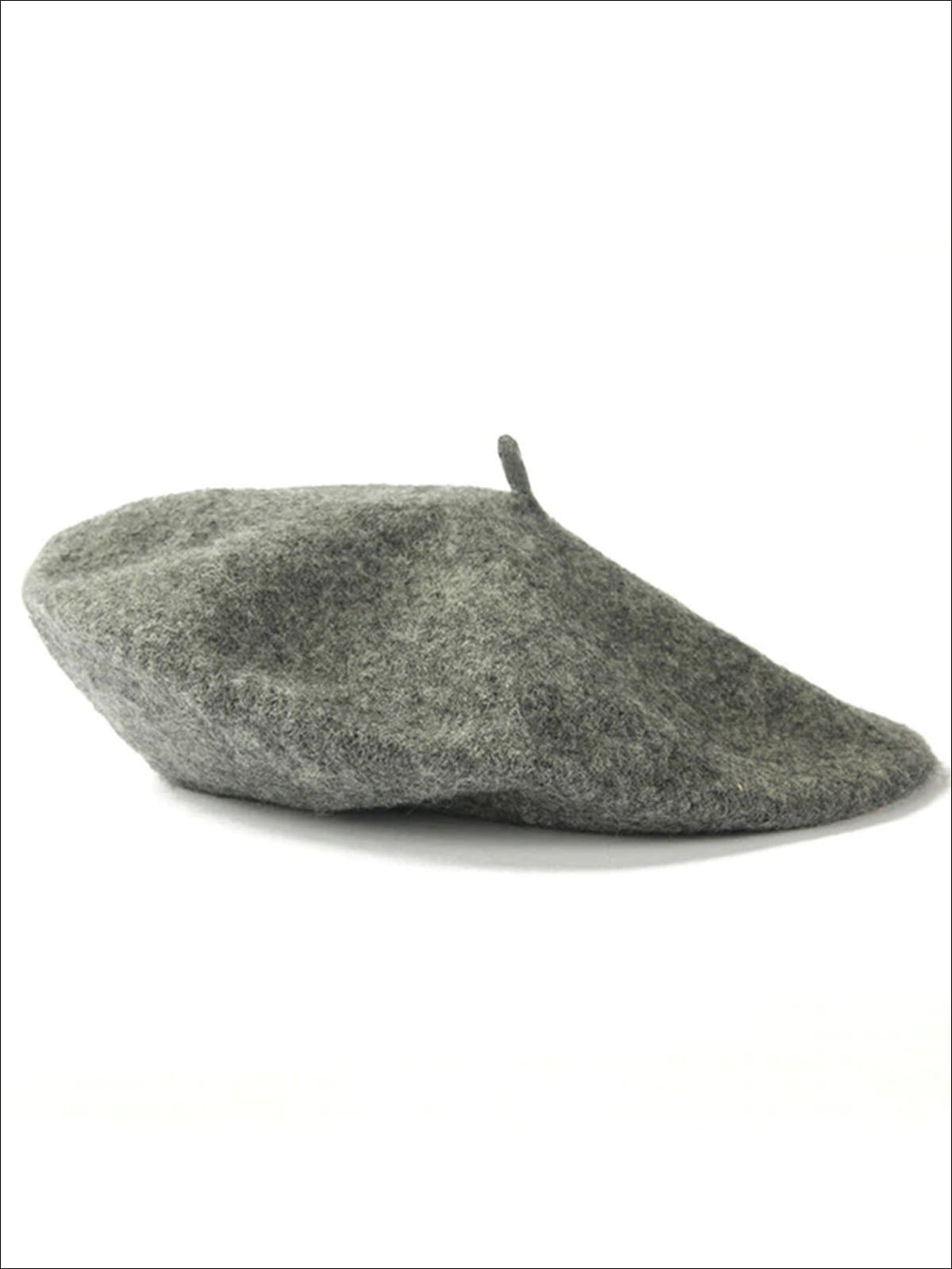 Womens Solid Color Wool Beret (Multiple Color Options) - Grey - Womens Hats