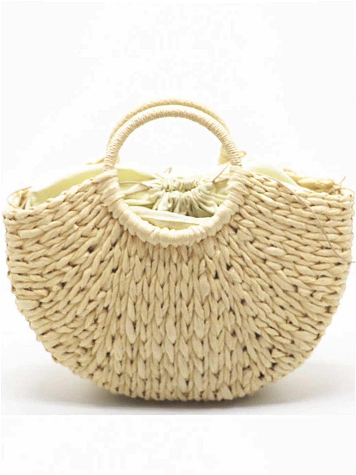 Womens Spring Woven Straw Bag - beige - Womens Accessories