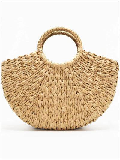 Womens Spring Woven Straw Bag - brown - Womens Accessories