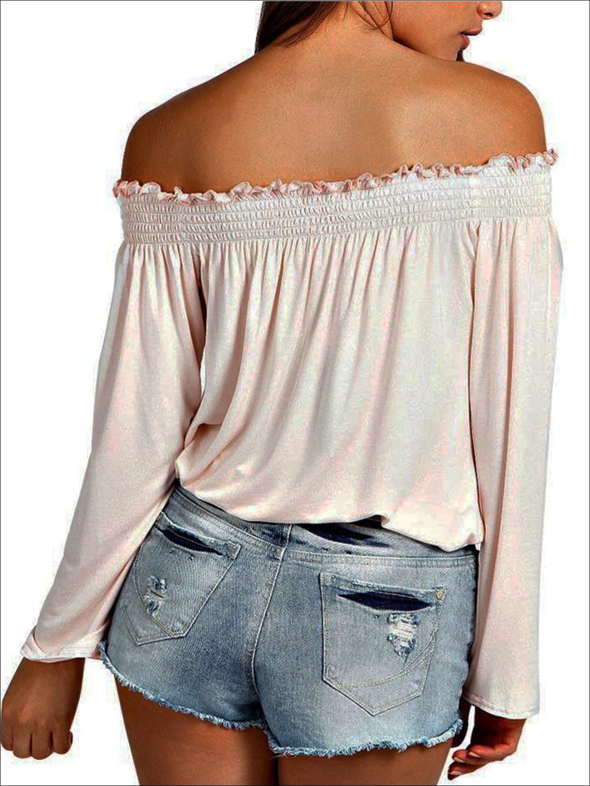 Womens Stretchy Off Shoulder Tunic - Womens Tops