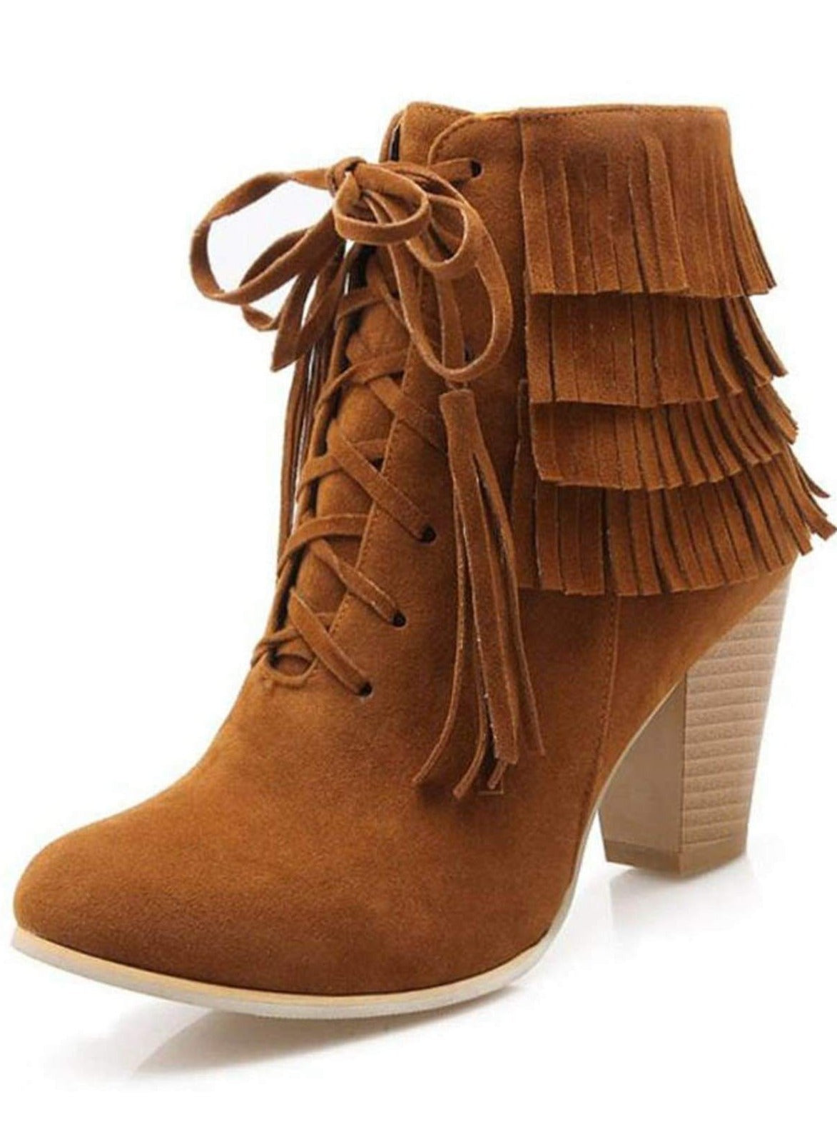 Womens Suede Lace Up Ankle Boots - Brown / 3 - Womens Boots
