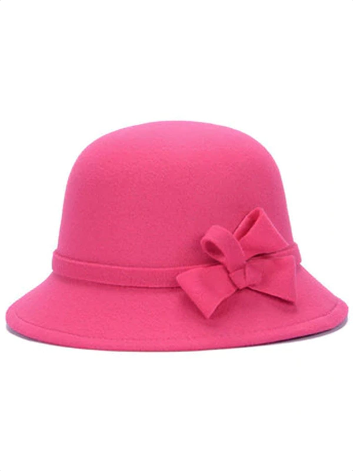 Womens Trendy Bow Tie Bowler Hat - Hot Pink - Womens Hats