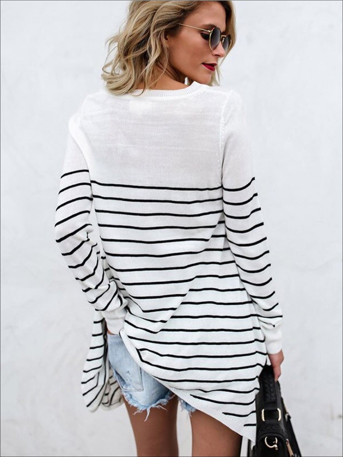 Women’s Trendy Oversized Off Shoulder Striped Sweater - Women’s Tops