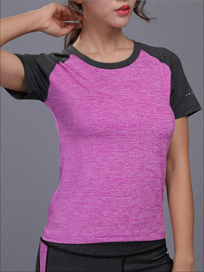 Womens Two Tone Fitness Top (5 Color Option) - Womens Activewear