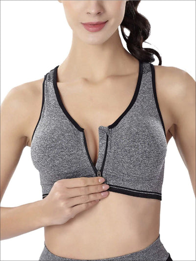 Womens Two Tone Seamless Sports Bra & Perforated Leggings Set (4 Style Options) - Womens Activewear