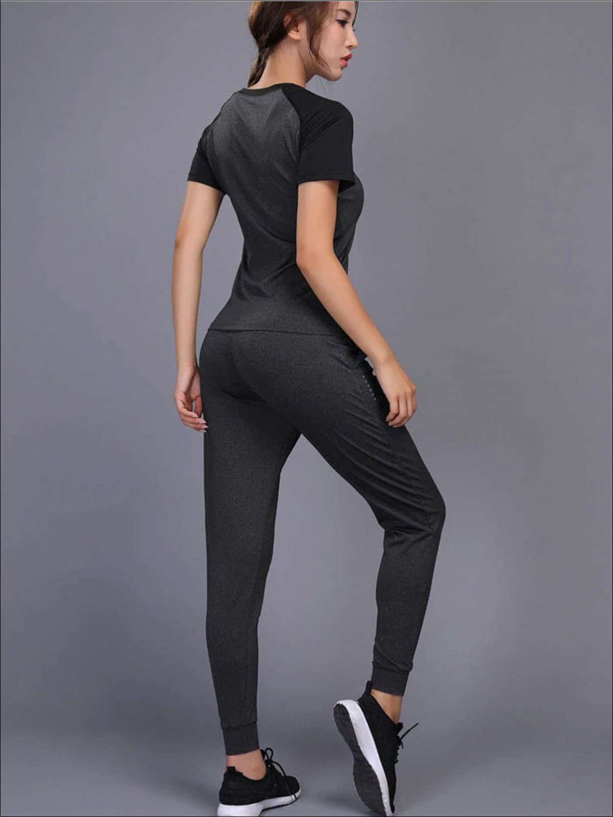 Womens Workout Top & Jogger Pants Set - Womens Activewear