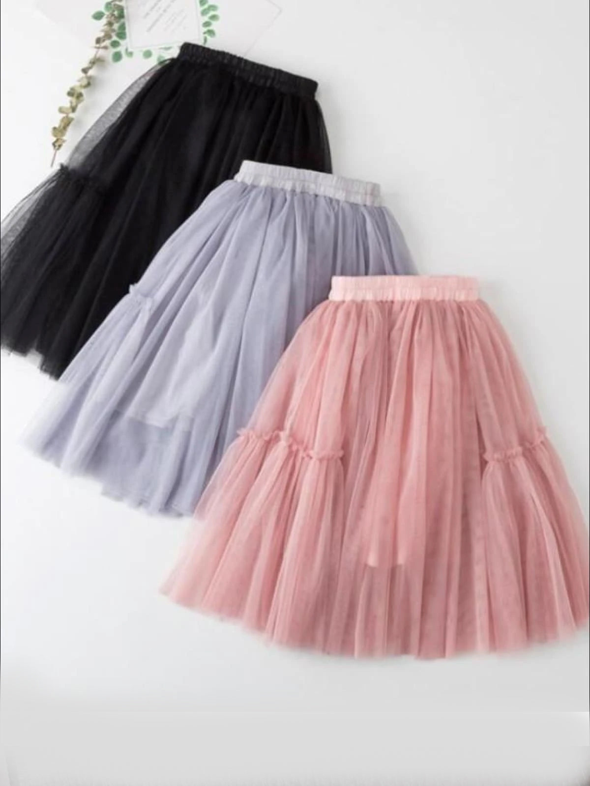 Girls Fall Elastic Waist Tutu Skirt